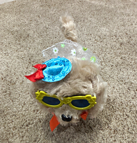 Toy dog moves and - , barks