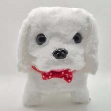 Interactive White Plush Puppy
