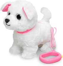Walking White Dog Toy with