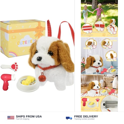 Interactive plush walking dog